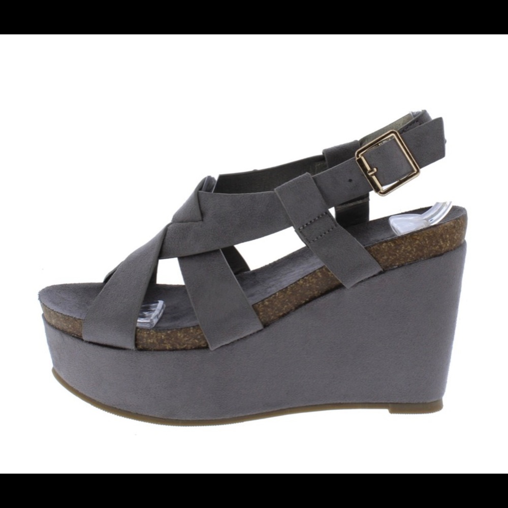 NIB Never Worn Grey Wedges 8.5